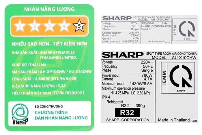 MÁY LẠNH SHARP AH-XP10CHW
