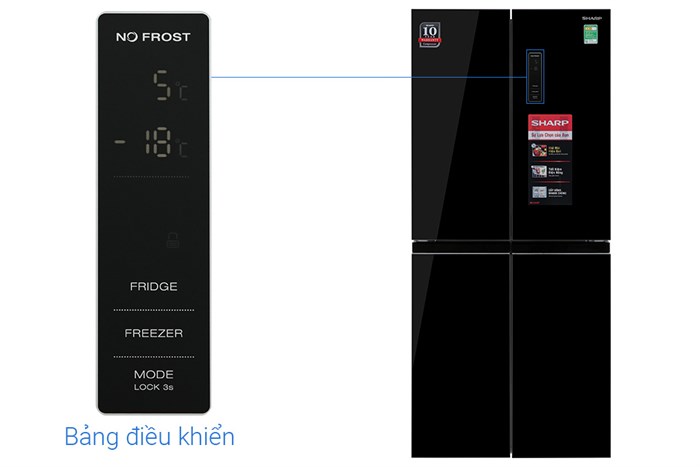 TỦ LẠNH SHARP SJ-FX420VG-BK