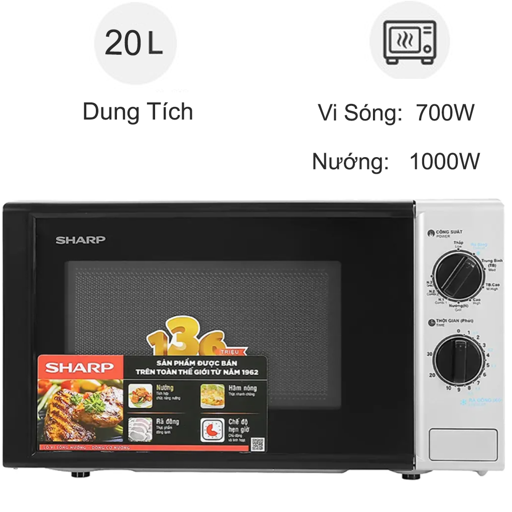 LÒ VI SÓNG SHARP R-G225VN-BK