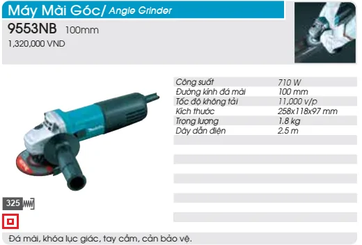 MÁY MÀI GÓC MAKITA 9553NB
