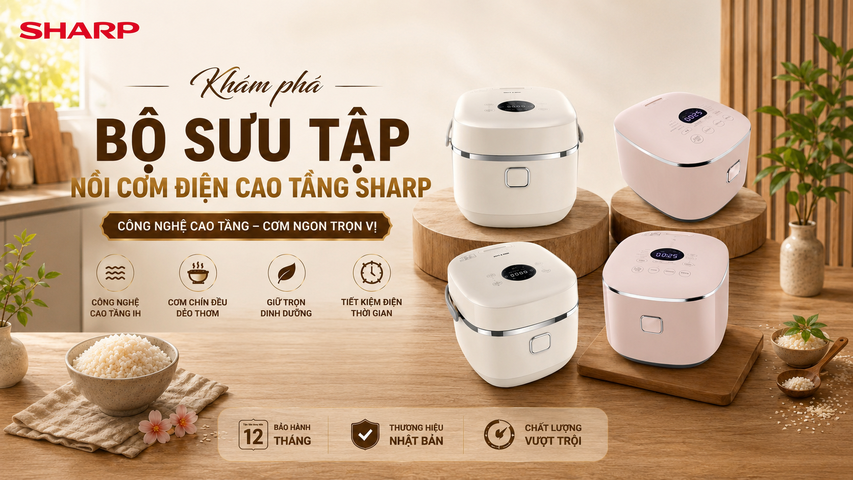 KHÁM PHÁ BỘ SƯU TẬP NỒI CƠM ĐIỆN CAO TẦN SHARP – GIẢI PHÁP CHO BỮA CƠM NGON TRONG MỌI GIA ĐÌNH